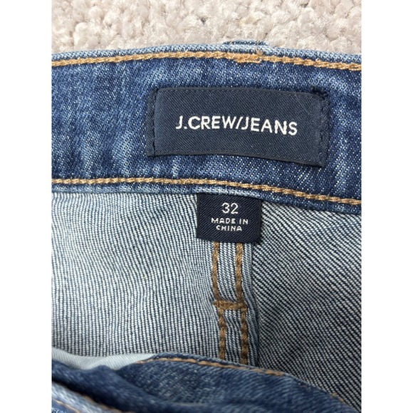 J.Crew Women 32(Measured 34) 2-Tone Tuxedo Stripe Jeans Med Wash Distressed - Picture 2 of 12